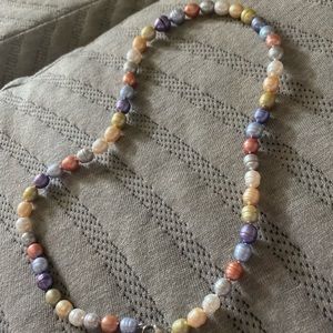 Multicolored pearl necklace